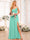 A-Line/Princess Spaghetti Straps Long Wedding Party Dresses with Split Side & Pockets