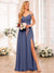 A-Line/Princess Spaghetti Straps Long Wedding Party Dresses with Split Side & Pockets