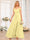 A-Line/Princess Spaghetti Straps Long Wedding Party Dresses with Split Side