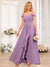 A-Line/Princess Spaghetti Straps Long Wedding Party Dresses with Split Side