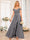 A-Line/Princess Spaghetti Straps Long Wedding Party Dresses with Split Side
