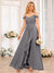 A-Line/Princess Spaghetti Straps Long Wedding Party Dresses with Split Side