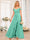 A-Line/Princess Spaghetti Straps Long Wedding Party Dresses with Split Side