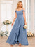 A-Line/Princess Spaghetti Straps Long Wedding Party Dresses with Split Side