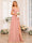 A-Line/Princess Spaghetti Straps Long Wedding Party Dresses with Split Side & Pockets