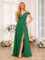 A-Line/Princess Spaghetti Straps Long Wedding Party Dresses with Split Side & Pockets