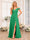 A-Line/Princess Spaghetti Straps Long Wedding Party Dresses with Split Side & Pockets