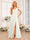 A-Line/Princess Spaghetti Straps Long Wedding Party Dresses with Split Side & Pockets