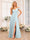 A-Line/Princess Spaghetti Straps Long Wedding Party Dresses with Split Side & Pockets