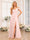 A-Line/Princess Spaghetti Straps Long Wedding Party Dresses with Split Side & Pockets