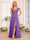 A-Line/Princess Spaghetti Straps Long Wedding Party Dresses with Split Side & Pockets