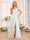 A-Line/Princess Spaghetti Straps Long Wedding Party Dresses with Split Side & Pockets