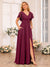 A-Line/Princess V-Neck Long Wedding Party Dresses with Split Side & Pockets
