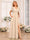 A-Line/Princess V-Neck Long Wedding Party Dresses with Split Side & Pockets