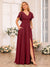 A-Line/Princess V-Neck Long Wedding Party Dresses with Split Side & Pockets