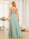 A-Line/Princess Spaghetti Straps Long Wedding Party Dresses with Split Side
