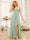 A-Line/Princess Spaghetti Straps Long Wedding Party Dresses with Split Side