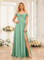 A-Line/Princess Spaghetti Straps Long Wedding Party Dresses with Split Side