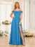 A-Line/Princess Spaghetti Straps Long Wedding Party Dresses with Split Side