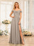 A-Line/Princess Spaghetti Straps Long Wedding Party Dresses with Split Side