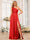 A-Line/Princess One-Shoulder Long Formal Dresses with Split Side