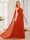 A-Line/Princess One-Shoulder Long Wedding Party Dresses with Watteau Train