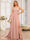 A-Line/Princess One-Shoulder Long Wedding Party Dresses with Watteau Train