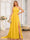 A-Line/Princess One-Shoulder Long Wedding Party Dresses with Watteau Train