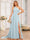 A-Line/Princess One-Shoulder Long Wedding Party Dresses with Watteau Train