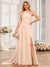A-Line/Princess One-Shoulder Long Wedding Party Dresses with Watteau Train