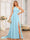 A-Line/Princess One-Shoulder Long Wedding Party Dresses with Watteau Train