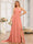A-Line/Princess One-Shoulder Long Wedding Party Dresses with Watteau Train