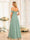 A-Line/Princess Spaghetti Straps Long Wedding Party Dresses with Ruched