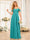 A-Line/Princess Spaghetti Straps Long Wedding Party Dresses with Ruched