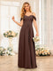 A-Line/Princess Spaghetti Straps Long Wedding Party Dresses with Ruched