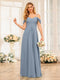 A-Line/Princess Spaghetti Straps Long Wedding Party Dresses with Ruched