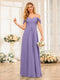 A-Line/Princess Spaghetti Straps Long Wedding Party Dresses with Ruched