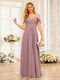 A-Line/Princess Spaghetti Straps Long Wedding Party Dresses with Ruched