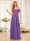 A-Line/Princess Spaghetti Straps Long Wedding Party Dresses with Ruched