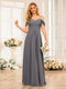 A-Line/Princess Spaghetti Straps Long Wedding Party Dresses with Ruched