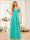 A-Line/Princess Spaghetti Straps Long Wedding Party Dresses with Ruched