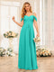 A-Line/Princess Spaghetti Straps Long Wedding Party Dresses with Ruched