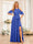 A-Line/Princess Halter Long Wedding Party Dresses with Split Side & Sash