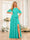 A-Line/Princess Halter Long Wedding Party Dresses with Split Side & Sash