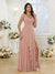 A-Line/Princess V-Neck Long Wedding Party Dresses with Split Side