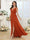 A-Line/Princess V-Neck Long Wedding Party Dresses with Split Side & Pockets
